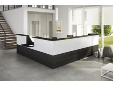 Banque d'accueil module haut MUSA - L140 cm - Frêne noir/blanc