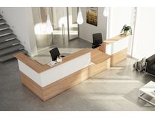 Banque d'accueil module haut MUSA - L80 cm - Noyer/blanc