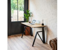 Bureau THEODORE  L120 - pieds noir - plateau chêne massif