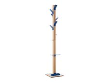 Porte-manteau en bois naturel avec porte parapluie EASYCLOTH - bleu