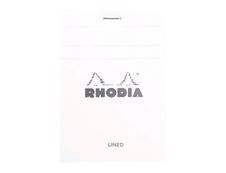 Rhodia - Bloc notes N°12 - A6 - 160 pages - petits carreaux - 80g - blanc