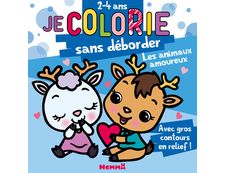Je colorie sans déborder (2-4 ans) - Les animaux amoureux - Avec gros contours en relief !