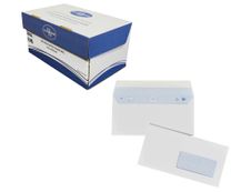 La Couronne - 200 Enveloppes DL 110 x 220 mm - 80 gr - fenêtre 45x100 mm - blanc - bande auto-adhésive