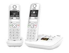 Gigaset AS690A Duo - téléphone sans fil + combiné supplémentaire - avec répondeur - blanc