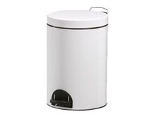 Rossignol Sanelia - Poubelle à pédale métallique - 14 L - acier blanc