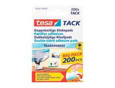 Tesa Tack - 200 pastilles adhésives transparentes - double face