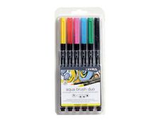 Lyra Aqua Brush Duo - 6 Feutres pinceaux - différentes couleurs primaires