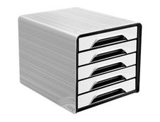 CEP Gloss - Module de classement 5 tiroirs - blanc/noir