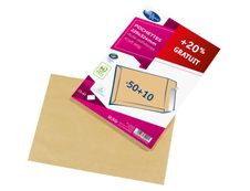 La Couronne - 60 Pochettes Enveloppes (dont 20% gratuit) - C4 229 x 324 mm - 90 gr - sans fenêtre - brun - bande auto-adhésive