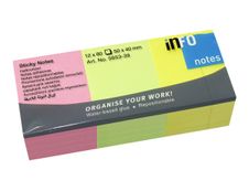 Global Distribution - Pack de 12 Blocs - Notes adhésives 80 feuilles - 50 x 40 mm - couleurs assorties