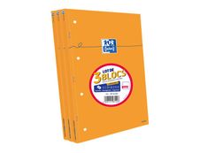 Oxford - Pack de 3 Blocs notes - A4 - 160 pages - grands carreaux - perforés