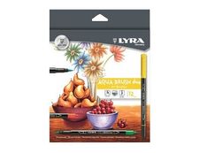 Lyra Aqua Brush Duo - 12 Feutres à pointe en fibre double pointe - couleurs assorties