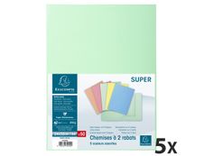 Exacompta Super 210 - 250 Chemises 2 rabats - 160 gr - couleurs assorties (5 paquets de 50 chemises)