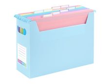 Viquel Rainbow Pastel - Boîte d'archivage EasyCase avec poignées de transport + 8 dossiers suspendus amovibles