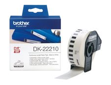 Brother DK-2221 - Ruban d'étiquettes auto-adhésives - 1 rouleau (29 mm x 30,48 m) - fond blanc écriture noire 