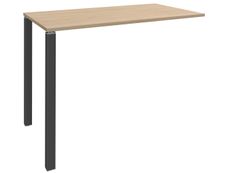 Table Lounge 2 Pieds - L120xH105xP80 cm - Pieds carbonne - plateau imitation chêne clair