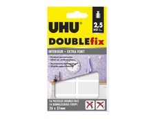 UHU DOUBLEfix - 16 pastilles adhésives - blanc - permanent