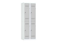 Vestiaire multicases - 2 colonnes - 4 portes - 180 x 60 x 50 cm - gris/gris