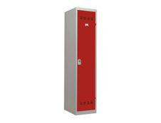 Vestiaire Industrie Salissante - 1 porte - 180 x 40 x 50 cm - gris/rouge