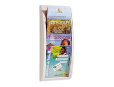 Présentoir mural Quick Fit pour documents A4 - 4 compartiments - gris/transparent