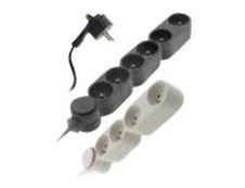 zenitech - Multiprise 5 prises avec interrupteur - blanc - 1m