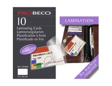 Probeco - 10 Pochettes plastique adhésive pour porte carte de visite 60x95 mm