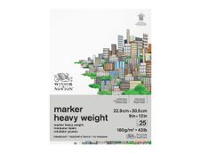 Winsor & Newton - Bloc de papier à dessin pour marqueur épais - 22,9 x 30,5 cm - 25 feuilles - 160gr