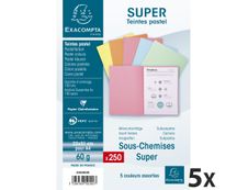 Exacompta Forever Bengali - 1250 Sous-chemises - 60 gr - couleurs assorties (5 paquets de 250 sous-chemises)