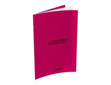 CONQUERANT Classique - Cahier polypro - 17 x 22 cm - 96 pages - Grands carreaux - rose