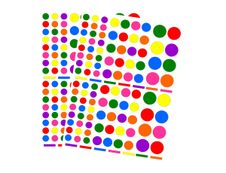 Apli - 6 feuilles gommettes rondes - coloris assortis