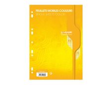 Calligraphe - 100 feuilles simples A4 - grands carreaux (Seyes) - perforées - jaune