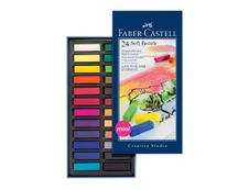 Faber Castell - Boîte de 24 demi pastels tendres - couleurs assorties