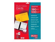 Apli DECAdry - Papier pour 100 cartes de visite 85 x 54 mm - 280 g/m² - 10 feuilles