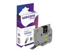 Wecare ruban d'étiquette compatible Brother TZE325 - 1 rouleau (0,9 cm x 8 m) - fond noir écriture blanche