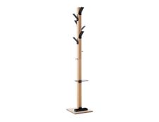 Porte-manteau en bois naturel avec porte parapluie EASYCLOTH - noir