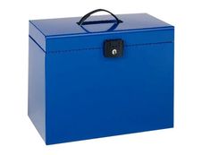 Esselte - Classeur ménager en métal (valisette) avec 5 dossiers suspendus - bleu