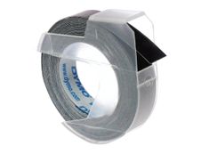 Dymo - Ruban d'étiquettes auto-adhésives 3D - 1 rouleau (9 mm x 3 m) - fond noir