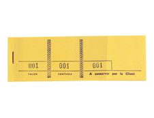 Exacompta - 10 Blocs tombola 3 volets de 100 tickets - 48 x 150 mm - numéroté - jaune