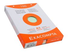 Exacompta - Pack de 100 Fiches bristol - A5 - petits carreaux - couleurs assorties