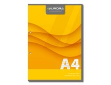 Aurora - Bloc de cours A4 - quadrille 4x8 mm + marge - 200 pages - perforation 2 trous - 60g