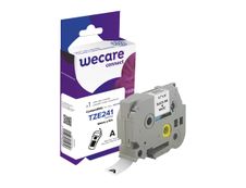 Wecare ruban d'étiquette compatible Brother TZE241 - 1 rouleau (1,8 cm x 8 m) - fond blanc écriture noire