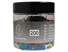 Exacompta - 50 Boîtes de 200 Épingles Push pin's - 10 mm - couleurs assorties