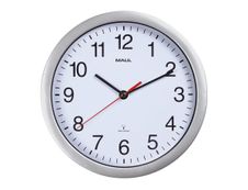 MaulRun - Horloge - mécanisme radio pilotée - 25 cm - blanc argenté