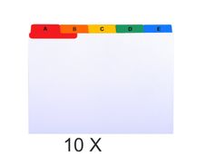 Exacompta - Pack de 10 intercalaires 25 positions alphabétiques pour boîte à fiche A6