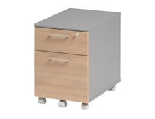 Caisson mobile JAZZ+ - Profondeur 60 cm - 2 tiroirs - Hêtre ambré