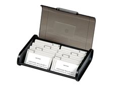 Exacompta - Fichier pour 400 cartes de visite avec 8 intercalaires alphabétiques - noir/gris