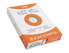 Exacompta - Pack de 100 Fiches Bristol - 10 x 15 cm - petits carreaux - non perforées - couleurs assorties