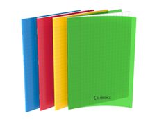 Cambridge - Cahier polypro 24 x 32 cm - 96 pages - grands carreaux (Seyes) - disponible dans différentes couleurs