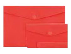 Wonday - Pochette polypro à scratch - 23,7 x 33,3 cm - Rouge semi-transparent