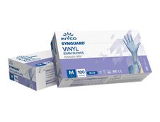 Intco Synguard - Boîte de 100 gants en vinyle - non poudré - jetables - taille M